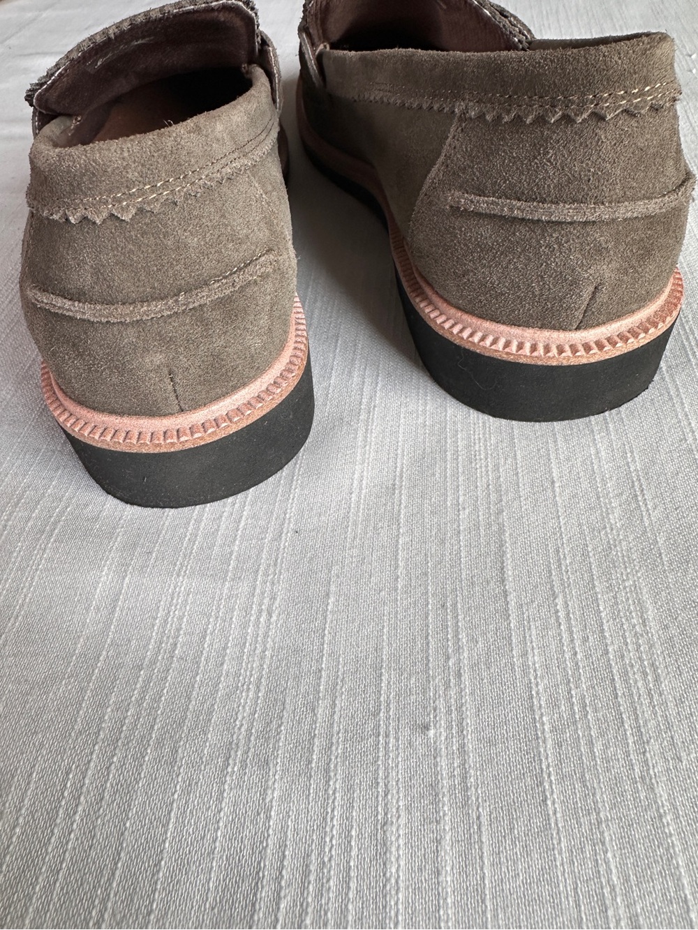 Donald Pliner Olive Green Suede Horsebit Loafers | 9.5 - Picture 7 of 8